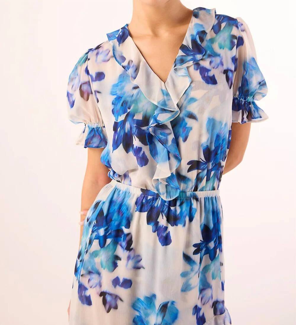 NEW MISA LOS ANGELES connie chiffon top in blurred bouquet